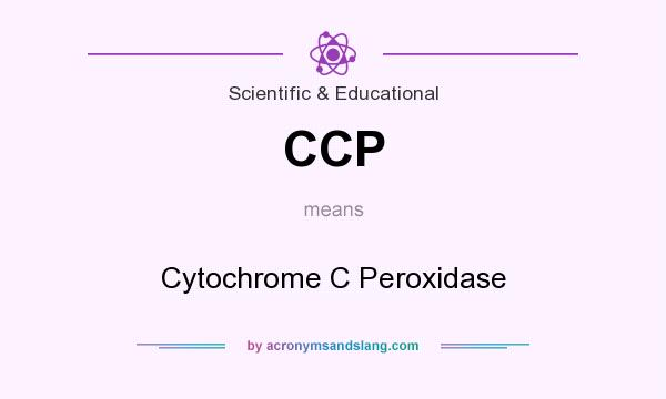 What does CCP mean? It stands for Cytochrome C Peroxidase