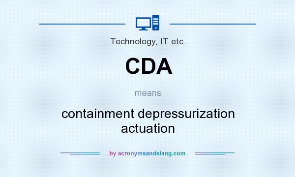 What does CDA mean? It stands for containment depressurization actuation