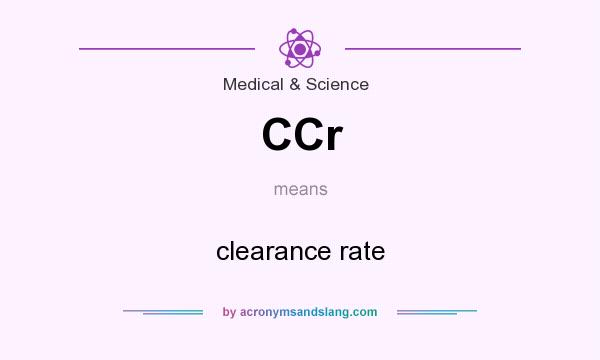 What does CCr mean? It stands for clearance rate