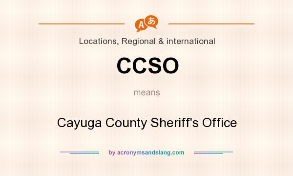 What does CCSO mean? It stands for Cayuga County Sheriff`s Office