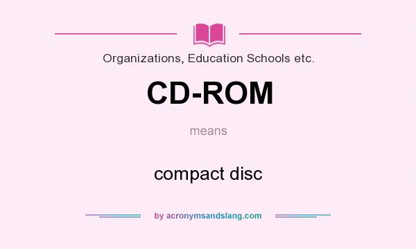 What does CD-ROM mean? It stands for compact disc