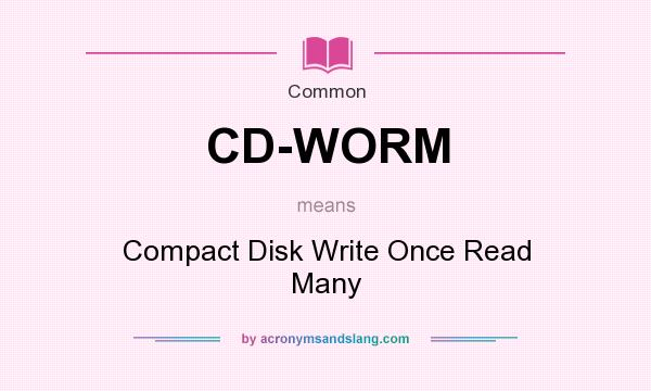 What does CD-WORM mean? It stands for Compact Disk Write Once Read Many