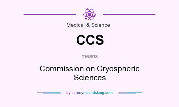 What does CCS mean? It stands for Commission on Cryospheric Sciences