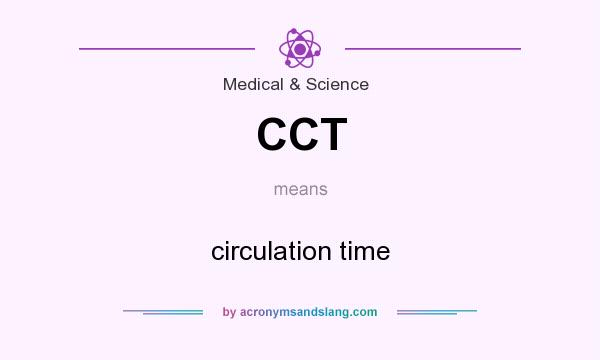 What does CCT mean? It stands for circulation time