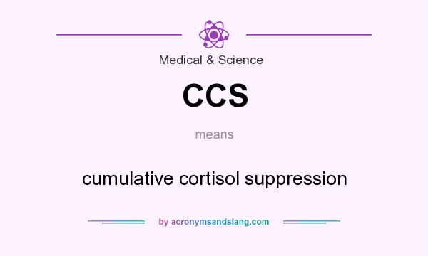 What does CCS mean? It stands for cumulative cortisol suppression