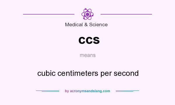 What does ccs mean? It stands for cubic centimeters per second
