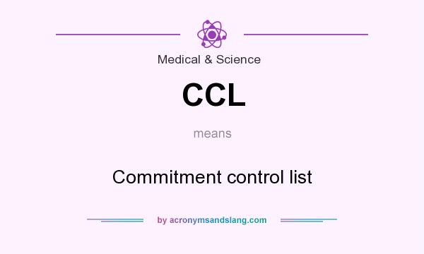 What does CCL mean? It stands for Commitment control list