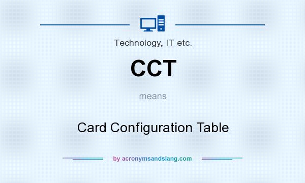 What does CCT mean? It stands for Card Configuration Table