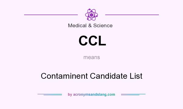 What does CCL mean? It stands for Contaminent Candidate List