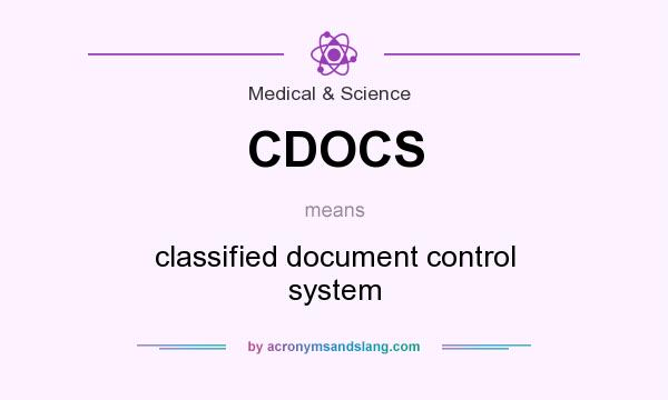 What does CDOCS mean? It stands for classified document control system