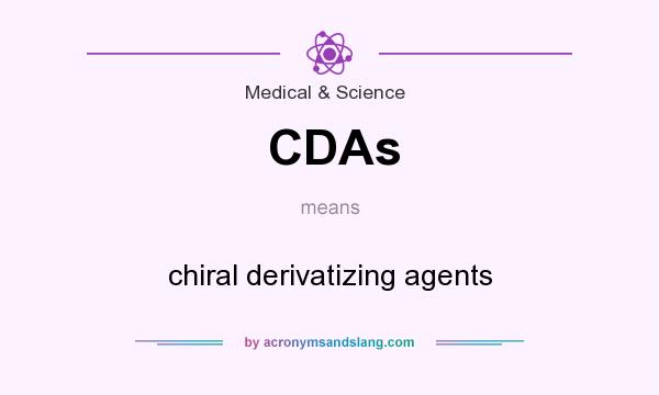 What does CDAs mean? It stands for chiral derivatizing agents