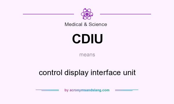 What does CDIU mean? It stands for control display interface unit