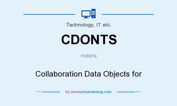 What does CDONTS mean? It stands for Collaboration Data Objects for
