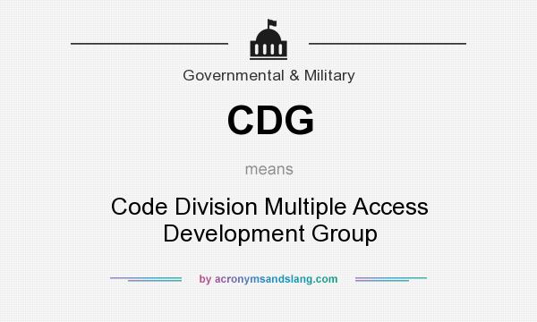 What does CDG mean? It stands for Code Division Multiple Access Development Group