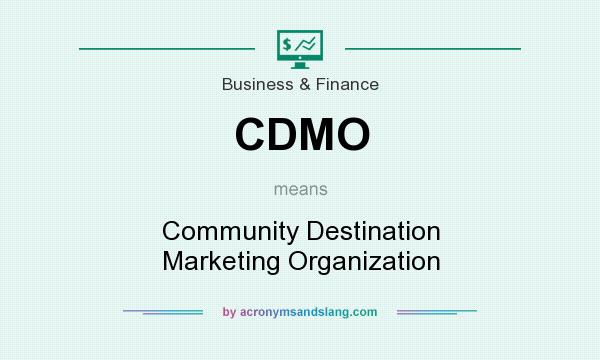 What does CDMO mean? It stands for Community Destination Marketing Organization