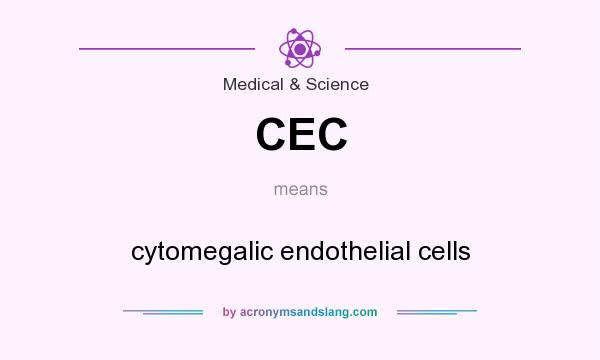 What does CEC mean? It stands for cytomegalic endothelial cells