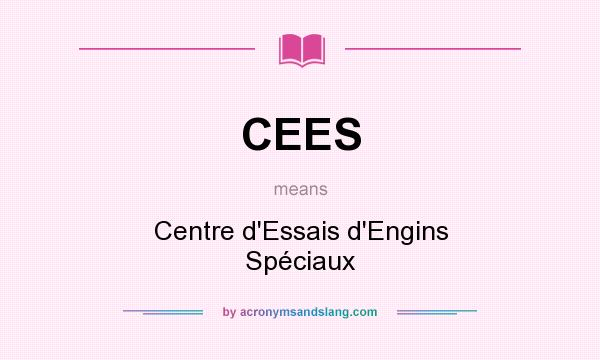 What does CEES mean? It stands for Centre d`Essais d`Engins Spéciaux