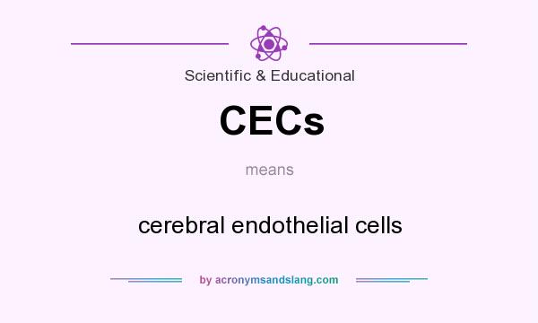 What does CECs mean? It stands for cerebral endothelial cells