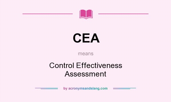 What does CEA mean? It stands for Control Effectiveness Assessment