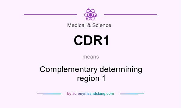 What does CDR1 mean? It stands for Complementary determining region 1