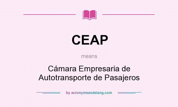 What does CEAP mean? It stands for Cámara Empresaria de Autotransporte de Pasajeros