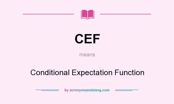 What does CEF mean? It stands for Conditional Expectation Function