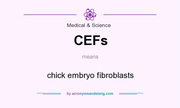 What does CEFs mean? It stands for chick embryo fibroblasts