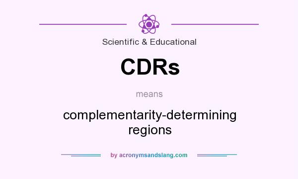 What does CDRs mean? It stands for complementarity-determining regions