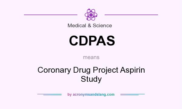 What does CDPAS mean? It stands for Coronary Drug Project Aspirin Study