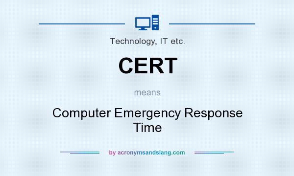 What does CERT mean? It stands for Computer Emergency Response Time