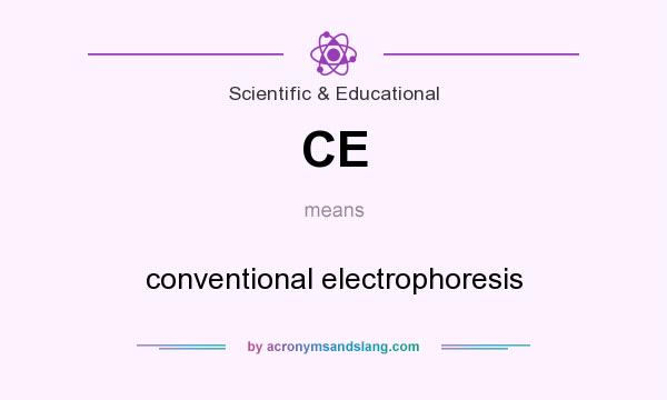 What does CE mean? It stands for conventional electrophoresis
