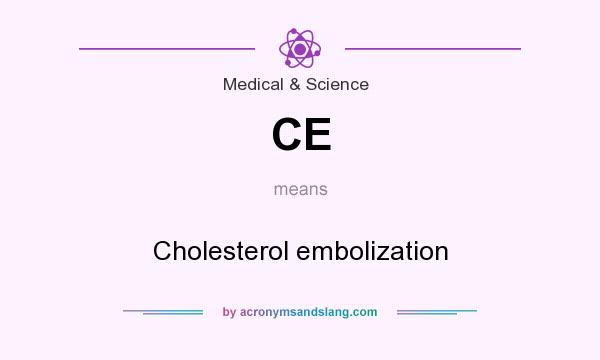 What does CE mean? It stands for Cholesterol embolization