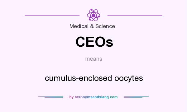 What does CEOs mean? It stands for cumulus-enclosed oocytes