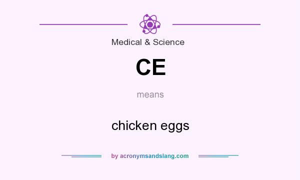 What does CE mean? It stands for chicken eggs