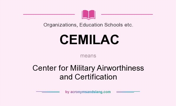 What does CEMILAC mean? It stands for Center for Military Airworthiness and Certification