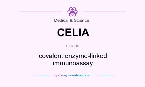 What does CELIA mean? It stands for covalent enzyme-linked immunoassay