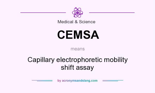What does CEMSA mean? It stands for Capillary electrophoretic mobility shift assay