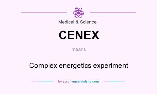 What does CENEX mean? It stands for Complex energetics experiment