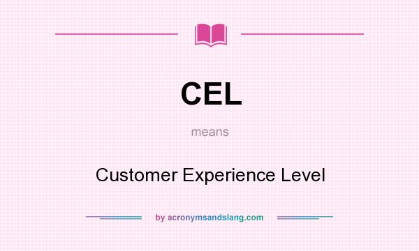 What does CEL mean? It stands for Customer Experience Level