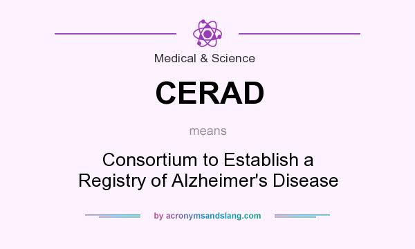 What does CERAD mean? It stands for Consortium to Establish a Registry of Alzheimer`s Disease