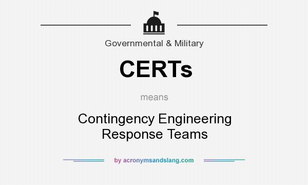 What does CERTs mean? It stands for Contingency Engineering Response Teams