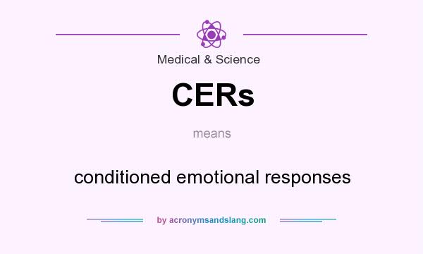 What does CERs mean? It stands for conditioned emotional responses