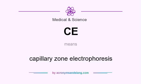 What does CE mean? It stands for capillary zone electrophoresis