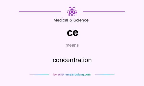 What does ce mean? It stands for concentration