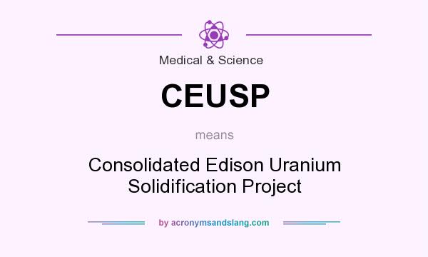 What does CEUSP mean? It stands for Consolidated Edison Uranium Solidification Project