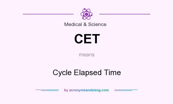 What does CET mean? It stands for Cycle Elapsed Time