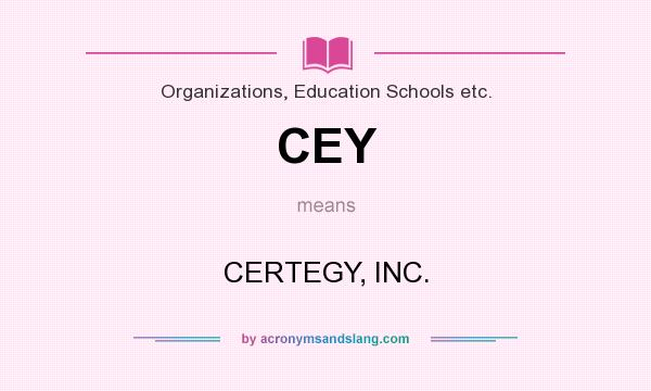 What does CEY mean? It stands for CERTEGY, INC.