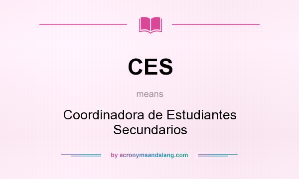 What does CES mean? It stands for Coordinadora de Estudiantes Secundarios