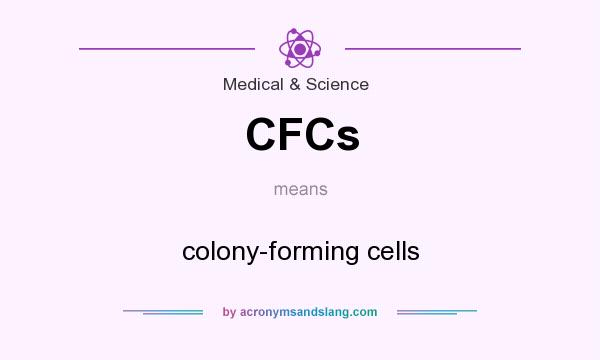 What does CFCs mean? It stands for colony-forming cells