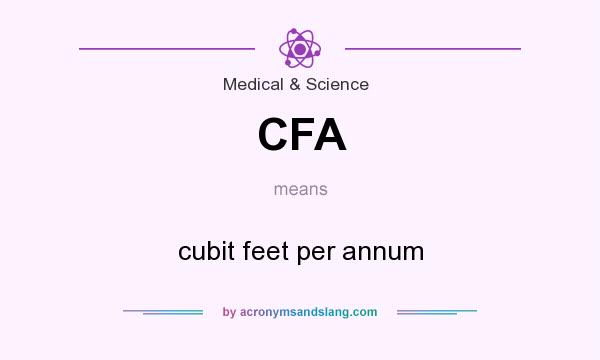 What does CFA mean? It stands for cubit feet per annum